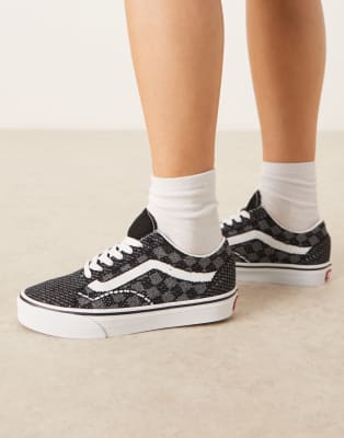  Old Skool EK knitted upper trainers  and grey checkerboard
