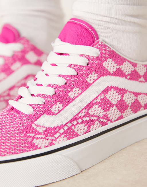Vans Old Skool EK knitted upper trainers in bright pink