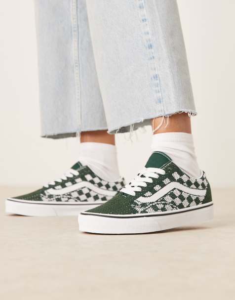 Vans – Old Skool EK – Sneaker mit gestricktem Obermaterial und grünem Schachbrettmuster - view 1