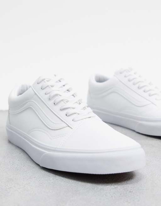 Vans Old Skool faux leather sneakers in white | ASOS