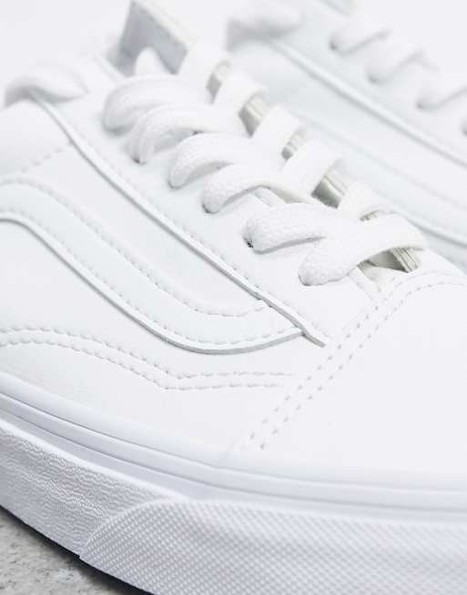 White leather clearance vans women