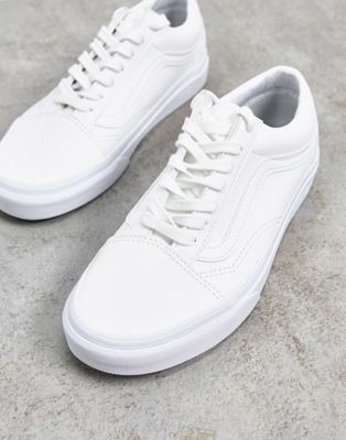 Vans Old Skool faux leather trainers in white