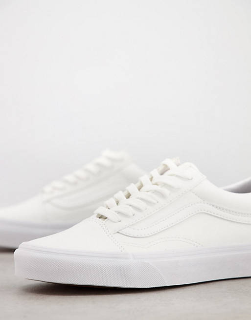 Women Trainers/Vans Old Skool faux leather trainers in white 