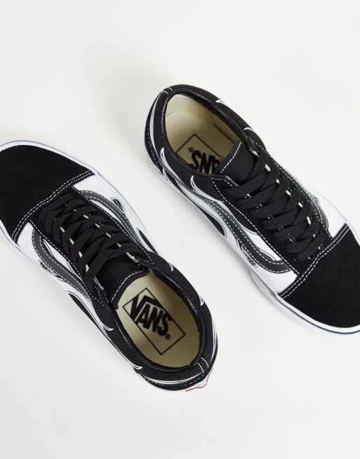 Vans old skool clearance flame black & white