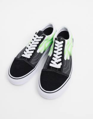 green and black vans shoes