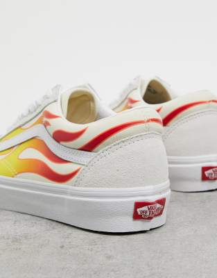 vans old skool flame white