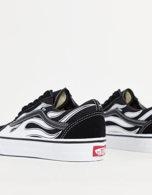 vans old skool flame white