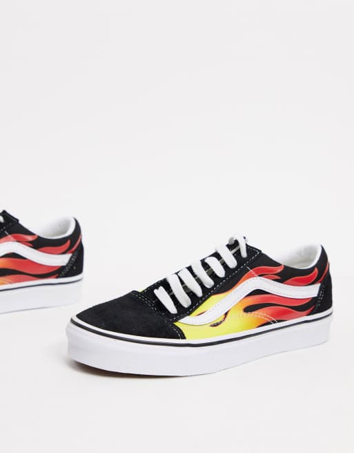 Vans Old Skool - Flame - Sorte sneakers 