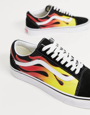 vans old skool neon flame