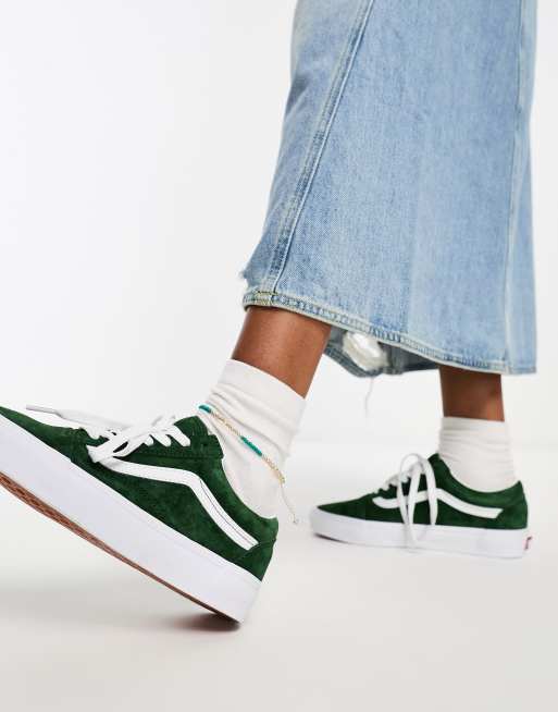 Vans – Old Skool – Gröna sneakers i mocka, 3 av 4