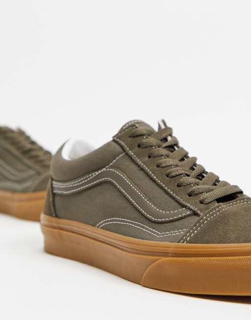 Vans old skool green and clearance brown