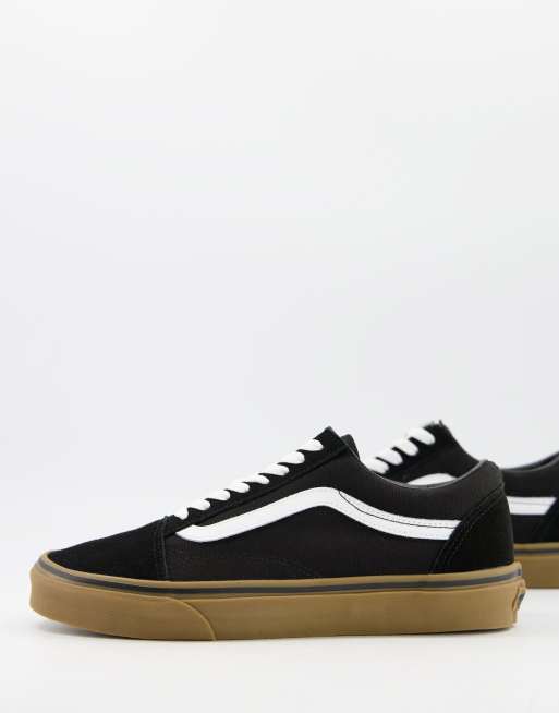 Black vans shop brown sole