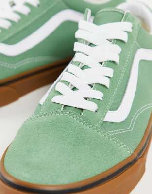 vans old skool gum sole green