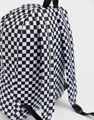 vans white and black checkered backpack