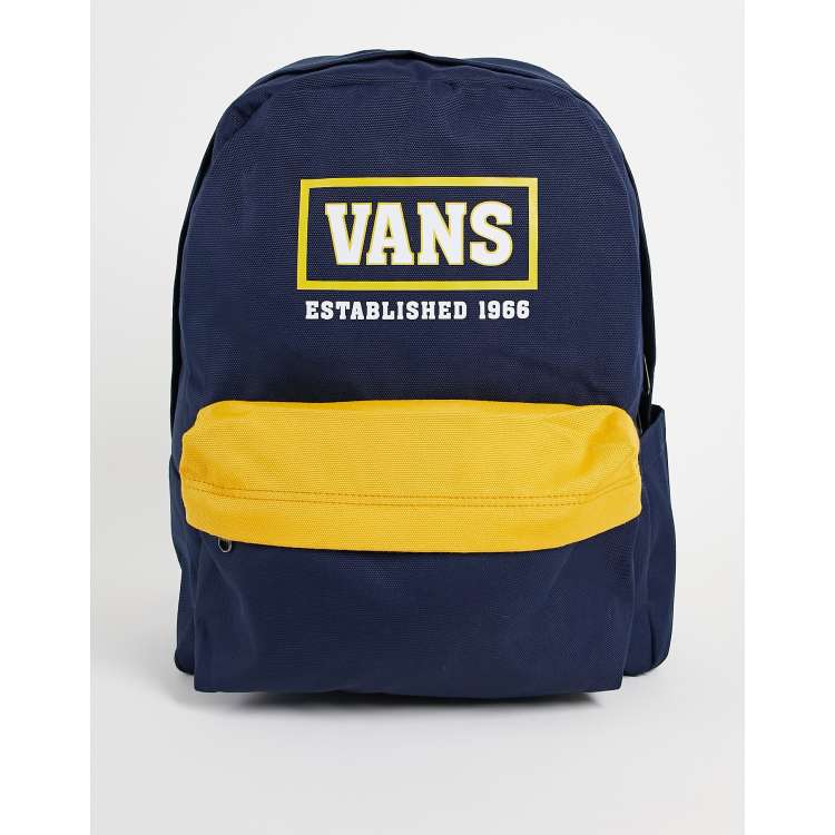 Vans Old Skool IIII backpack in navy yellow ASOS