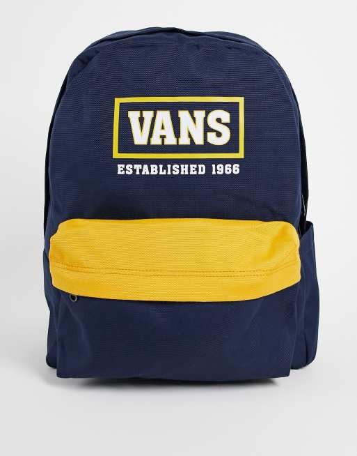 Vans Old Skool - IIII - Rugzak in marineblauw en geel