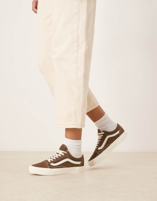 Vans – Old Skool – Kastanjebruna sneakers med naturvita detaljer, 5 av 5