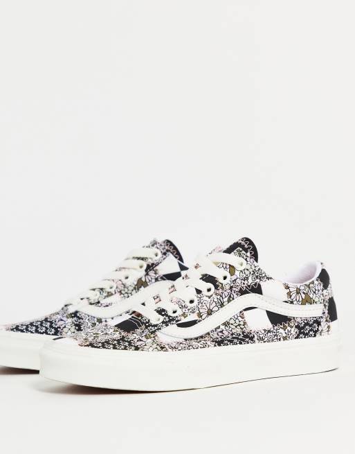 Vans – Old Skool – Kolorowe buty sportowe w patchworkowy kwiatowy wzór