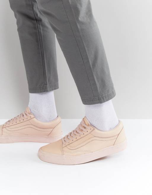 Pink leather vans old skool sale