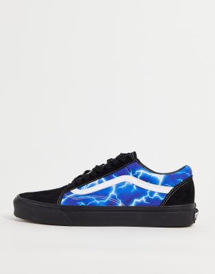 black lightning bolt vans