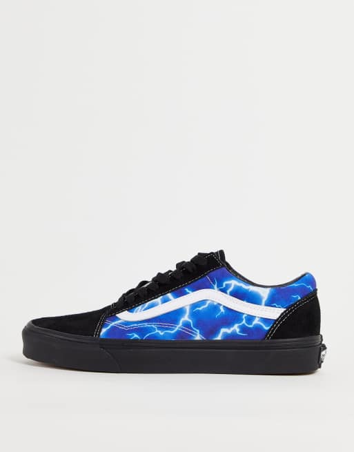 Blue vans with deals lightning bolt