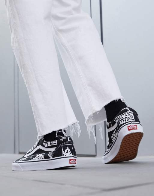 vans old skool black logo