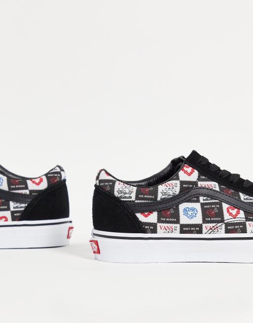 White vans store with black letters