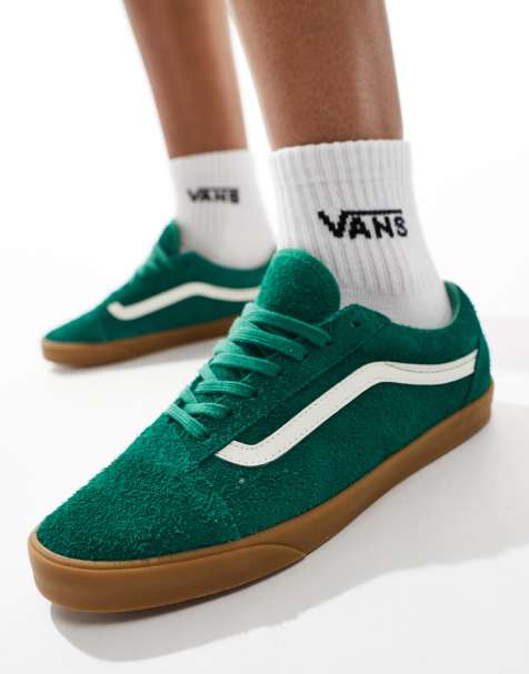 Vans Old Skool Lowpro fluffy suede gum sole sneakers in green - view 1