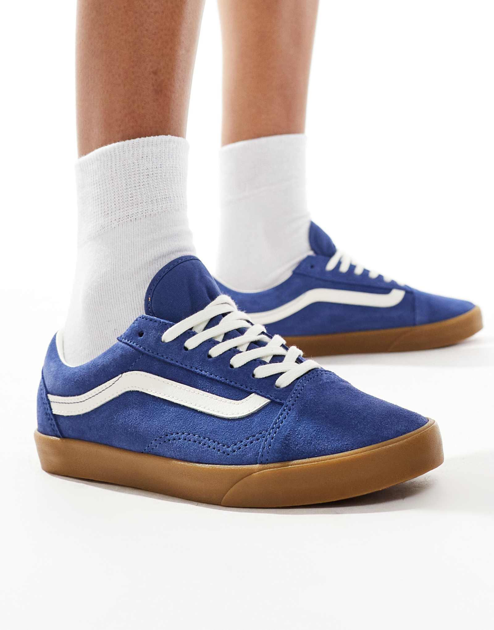 Кроссовки Vans Old Skool Lowpro на резиновой подошве синего цвета