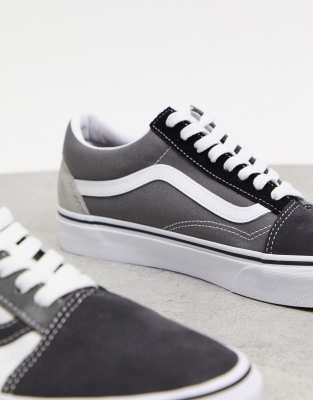 black white and grey vans