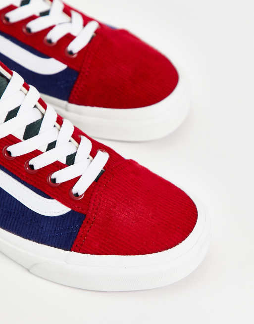 Vans old skool hot sale blue red