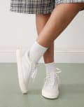 [Vans] Vans Old Skool monochrome checkerboard sneakers in white 36 WHITE