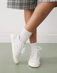 Vans Old Skool monochrome checkerboard trainers in white