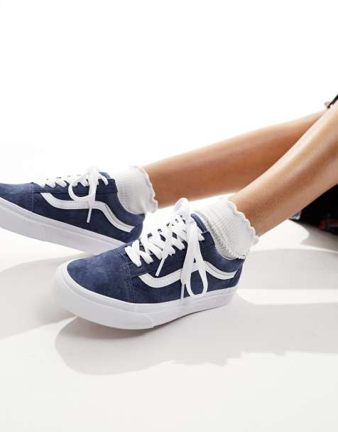 Vans - Old Skool - Mørkeblå sneakers i ruskind - view 1