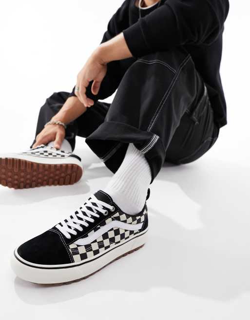 Vans old skool damier en daim 2025 et toile noir