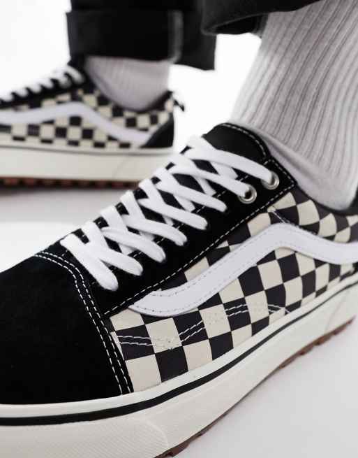 Vans old skool damier shop en daim et toile noir