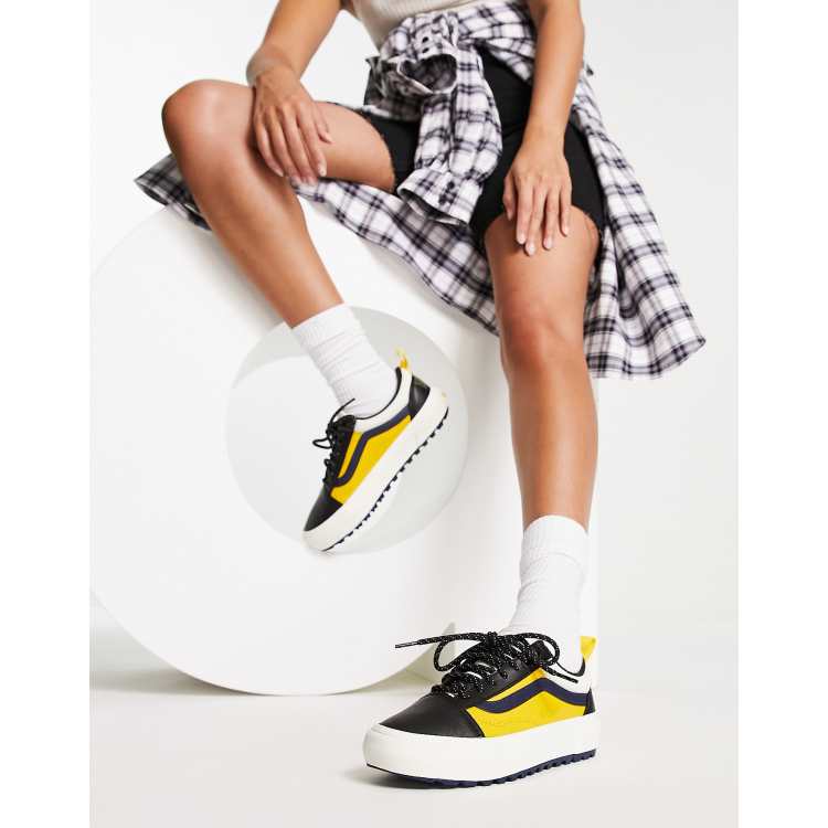 old skool vans black and yellow