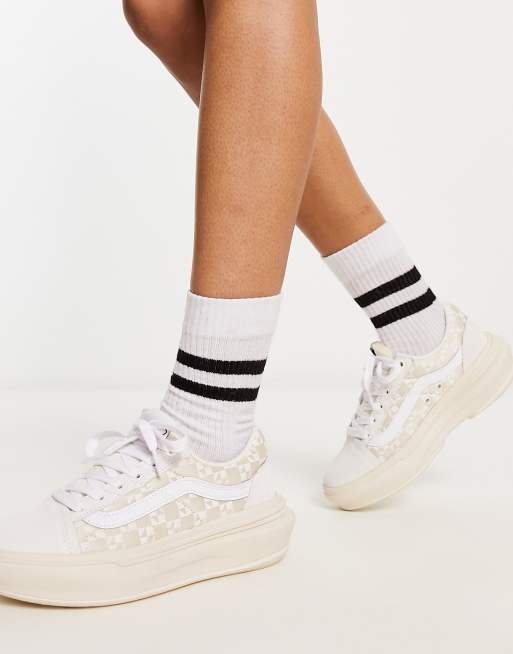 Vans old skool 2025 damier blanc femme