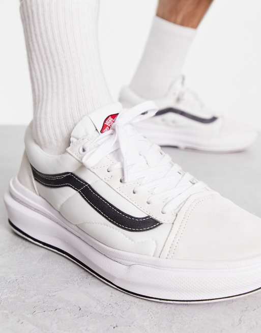 Vans old skool blanc hot sale cassé