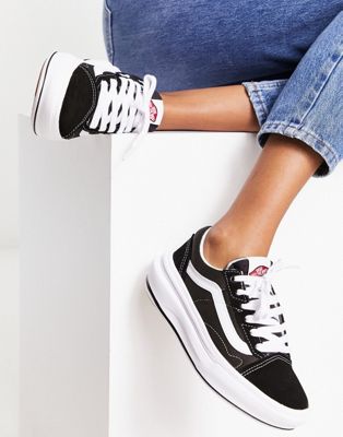 Vans Old Skool Overt trainers in black and white  - ASOS Price Checker