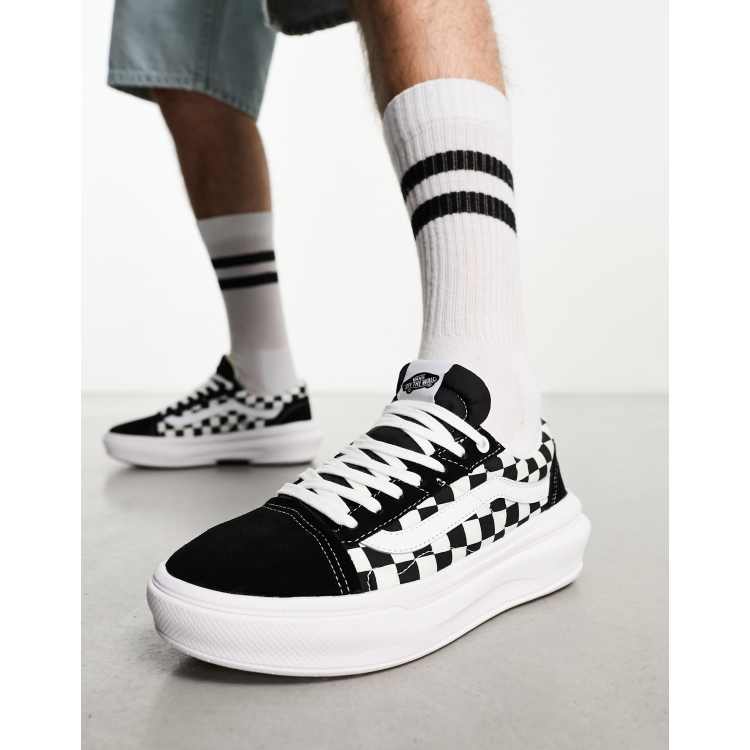 Vans Old Skool Overt CC Checkerboard Sneakers in Black and White