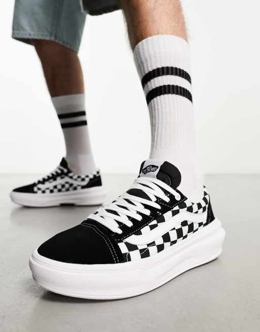 Vans Old Skool Checkerboard Sneakers in Black and White