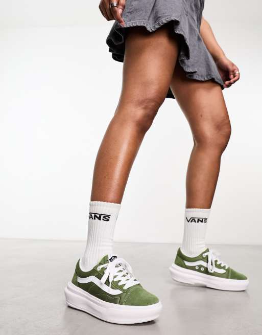 Green vans old skool on sale womens