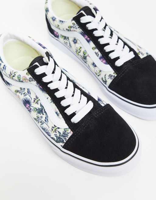 Buty vans old shop skool w kwiaty