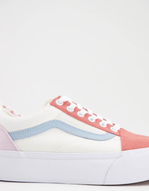 Vans – Old Skool – Pastelowe buty sportowe z diagonalu, na platformie, w różnych kolorach, 3 z 4