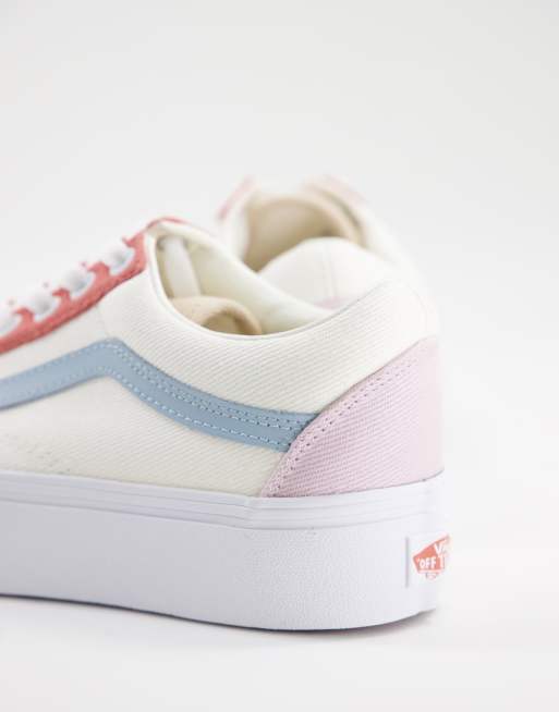 Vans – Old Skool – Pastelowe buty sportowe z diagonalu, na platformie, w różnych kolorach, 4 z 4