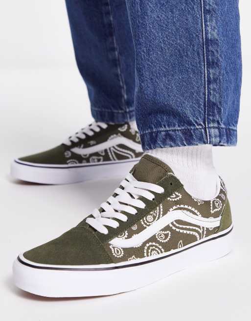 Vans Old Skool - Peace Paisley - Sneakers i kakigrøn  