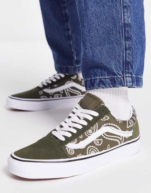 Khaki old store skool vans womens