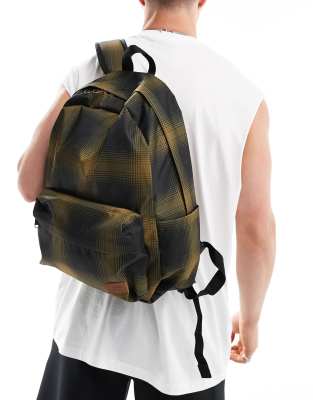 Vans old skool plaid backpack in black and khaki 