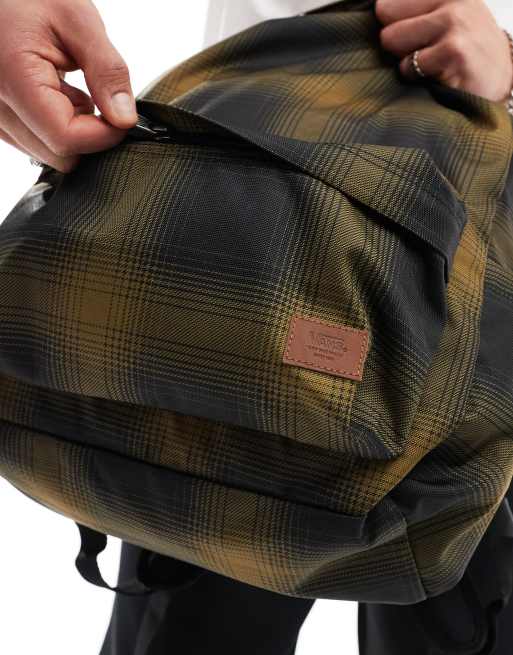 Vans old skool plaid backpack in black and khaki | ASOS display picture 3